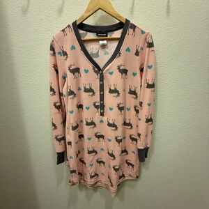 Joe Boxer Pink and Gray Moose Pajama